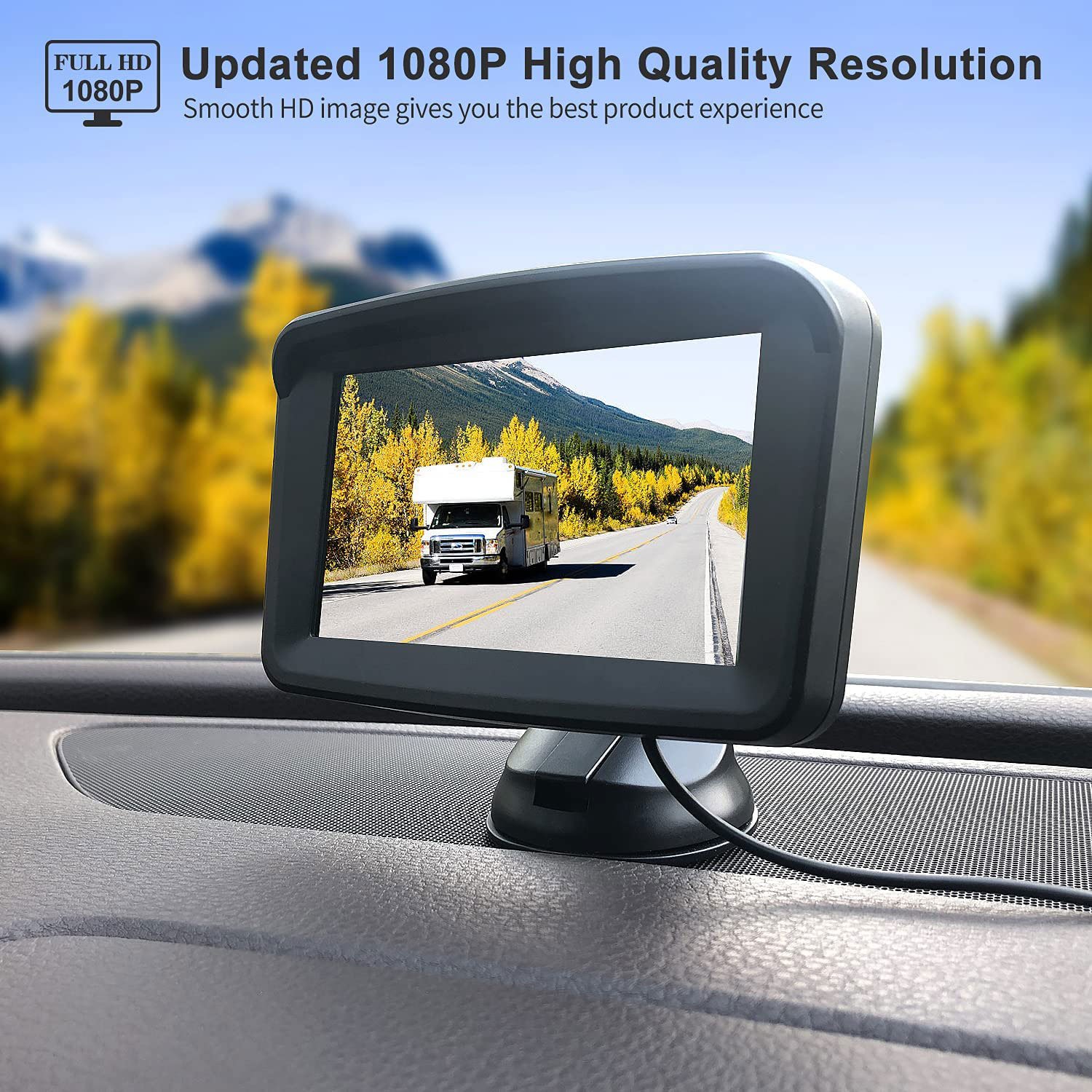 5" Monitor with 1080P Backup Camera for Truck - Bilde 2