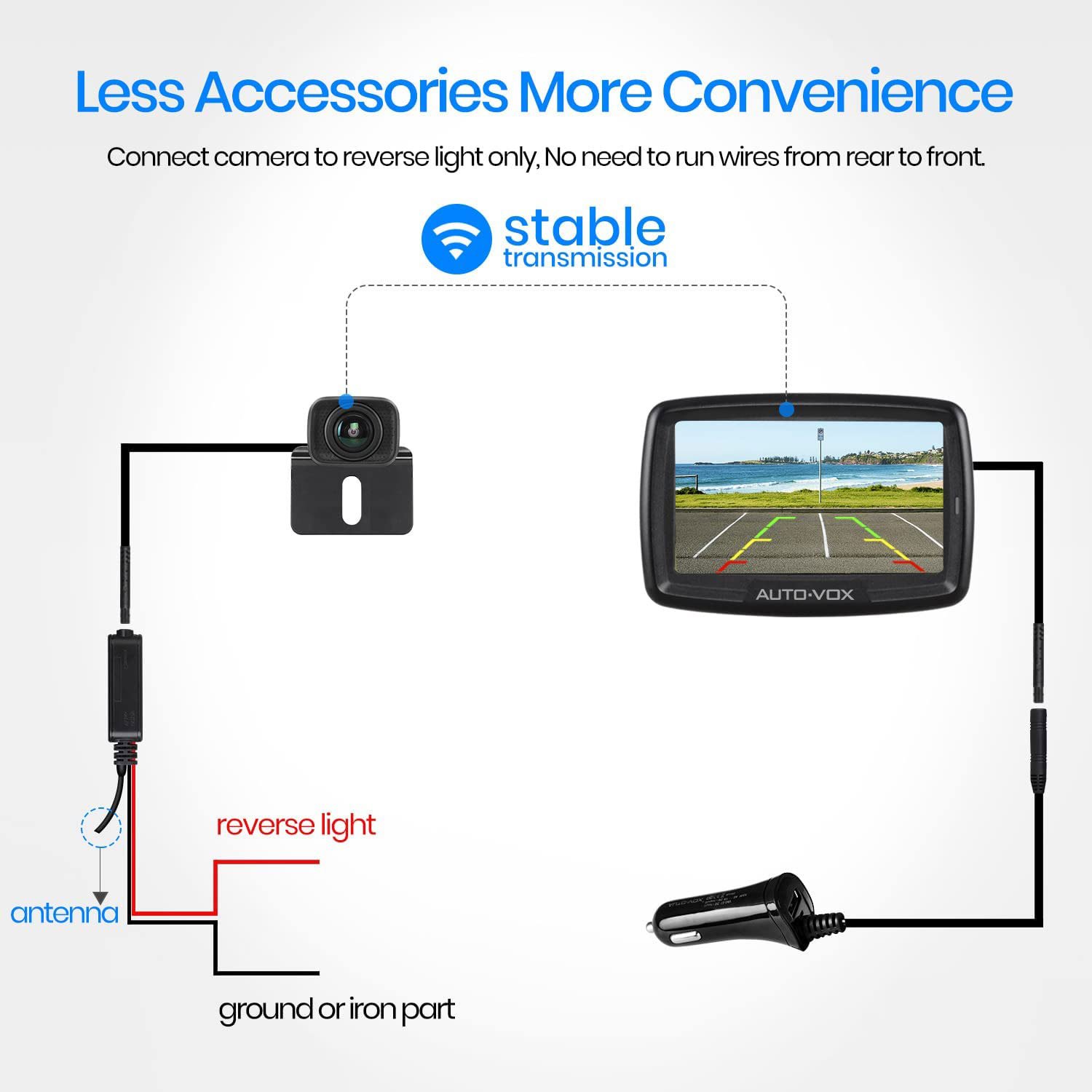 AUTO-VOX CS-2 Wireless Backup Camera Kit - Bilde 6